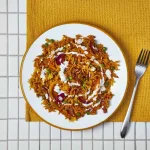 Smoky Pepper & Pea Rice With Garlic Mayo