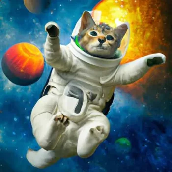 A photo of a cat flying out to space as an astronaut, digital art (1).jpg