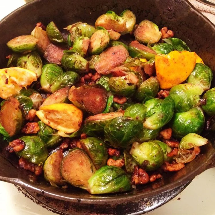 'Brussels Sprouts with Orange, Ginger and Walnuts'